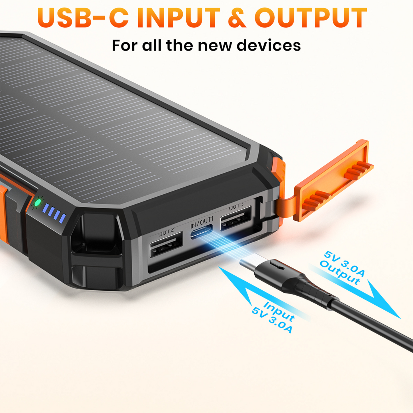 CONXWAN Wireless Solar Power Bank 26800mAh