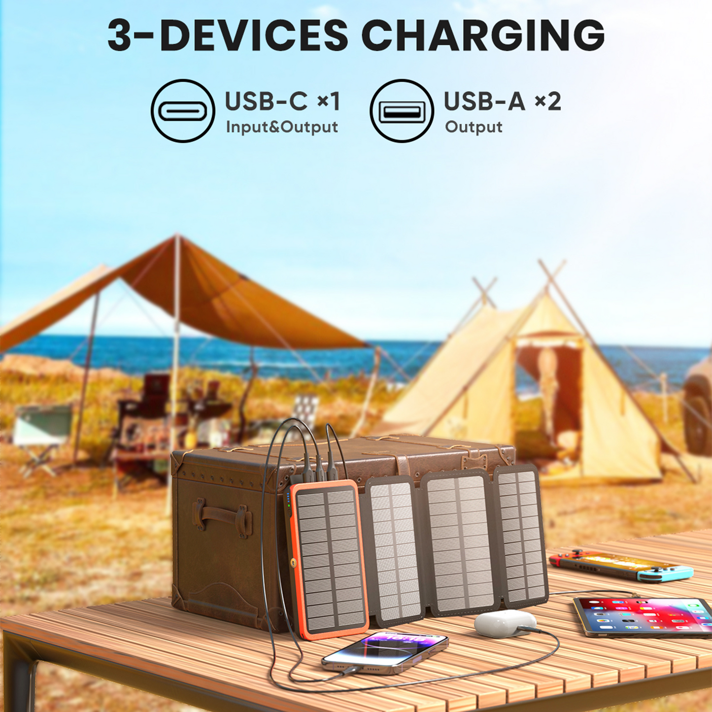 CONXWAN Solar Power Bank 27000mAh