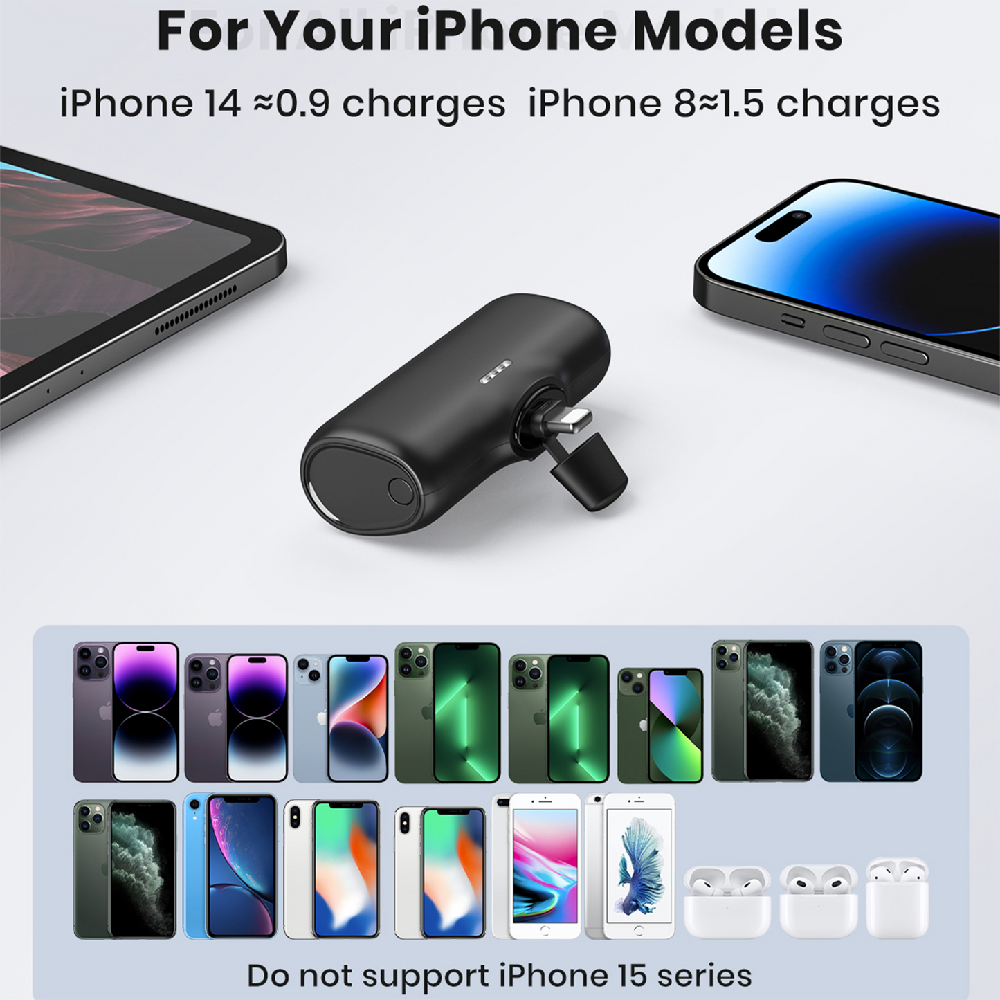 CONXWAN Small Portable Power Bank - 5000mAh